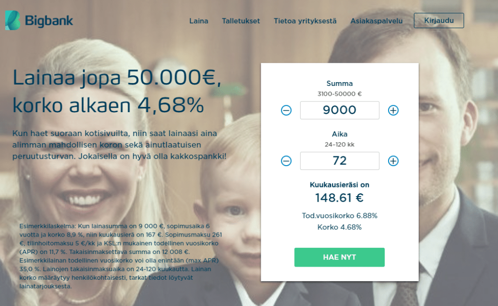 Virolainen Bigbank 1000 50 000 Lainaa Nopeelaina Fi